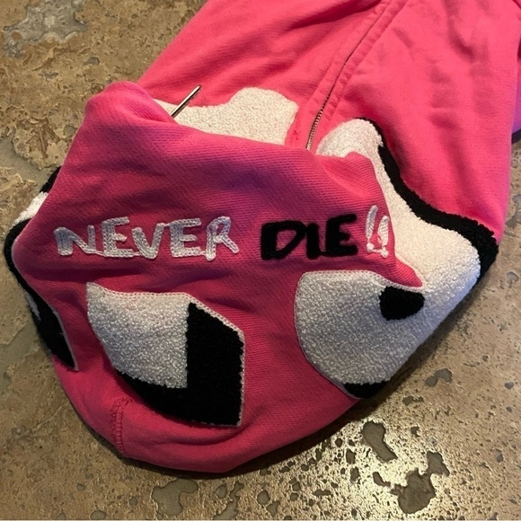 DEVIL NUT Pink Fun Graphic Hoodie Sweatshirt Size Small - Picture 3 of 11
